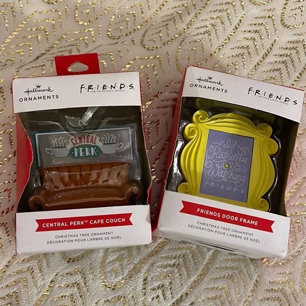 2 piece lot FRIENDS series tv ornaments hallmark fob charm hanging